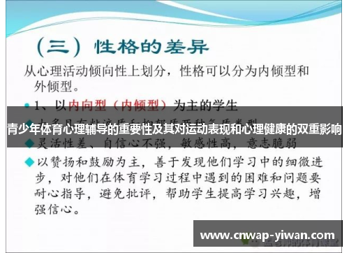 青少年体育心理辅导的重要性及其对运动表现和心理健康的双重影响